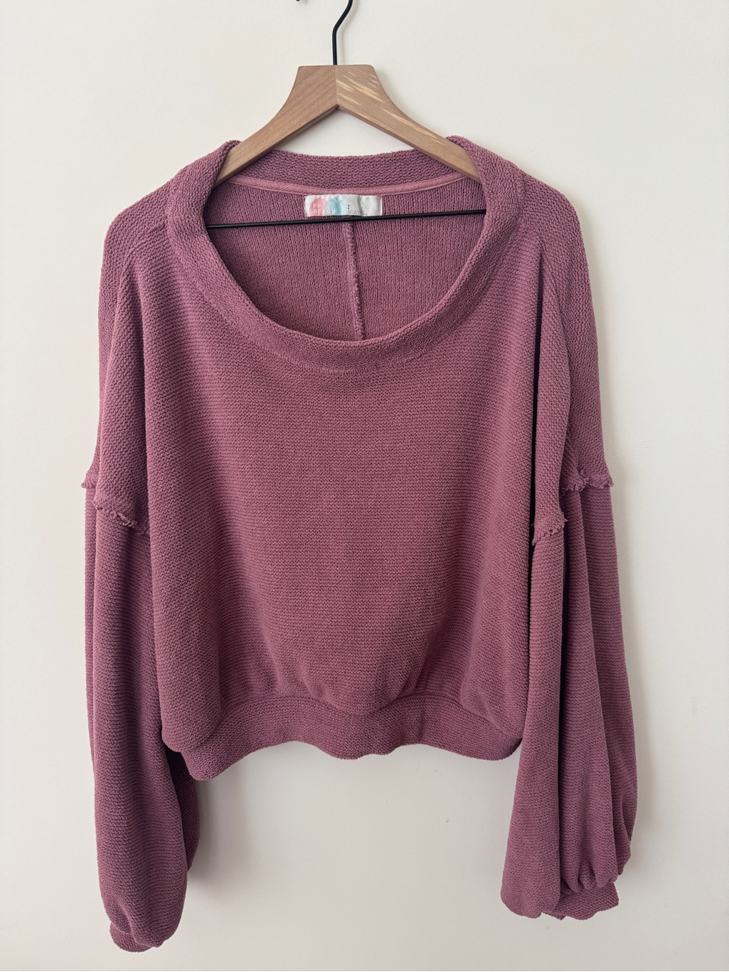 Free People Dusty Rose Scoop Neck Sweater Top Women’s Large